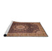 Sideview of Machine Washable Traditional Sand Brown Rug, wshtr3180