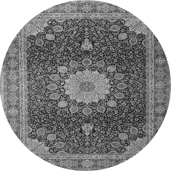 Machine Washable Persian Gray Traditional Rug, wshtr3180gry