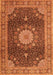 Serging Thickness of Machine Washable Persian Orange Traditional Area Rugs, wshtr3180org