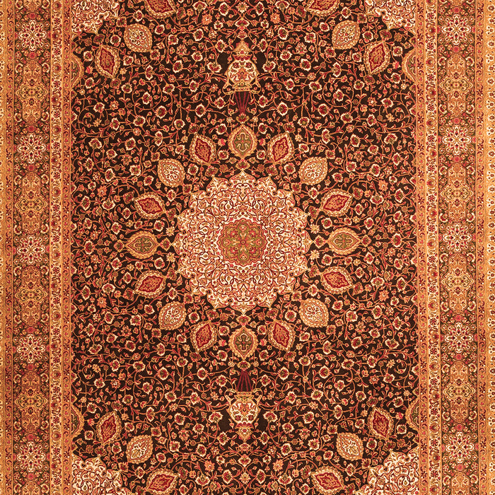 Serging Thickness of Machine Washable Persian Orange Traditional Area Rugs, wshtr3180org