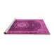 Sideview of Machine Washable Persian Pink Traditional Rug, wshtr3180pnk