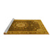 Sideview of Machine Washable Persian Yellow Traditional Rug, wshtr3180yw