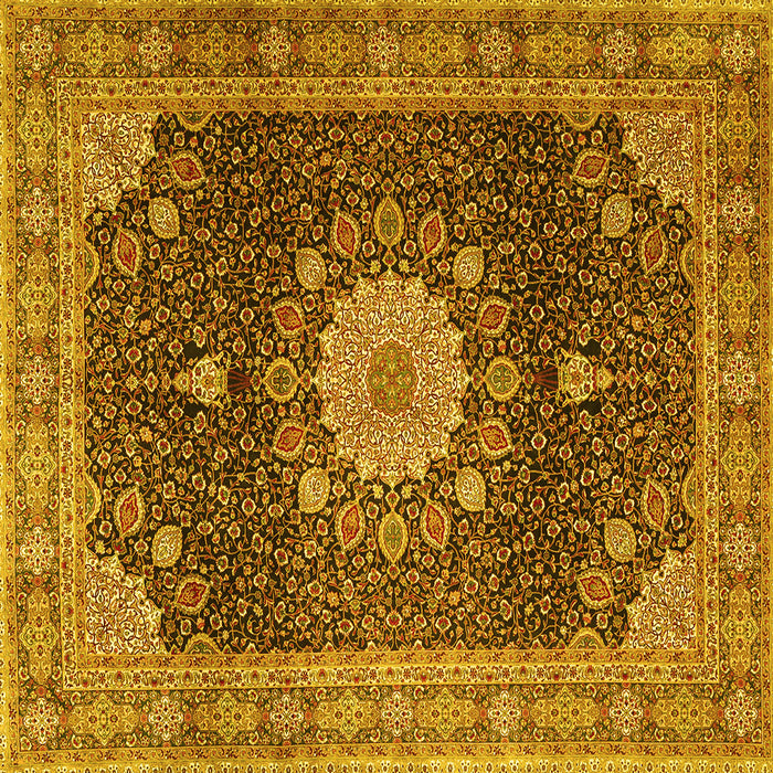 Square Persian Yellow Traditional Rug, tr3180yw