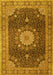 Machine Washable Persian Yellow Traditional Rug, wshtr3180yw