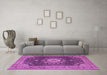 Machine Washable Persian Purple Traditional Area Rugs in a Living Room, wshtr3180pur