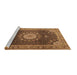 Sideview of Machine Washable Persian Brown Traditional Rug, wshtr3180brn