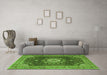 Machine Washable Persian Green Traditional Area Rugs in a Living Room,, wshtr3180grn