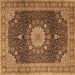 Square Machine Washable Persian Brown Traditional Rug, wshtr3180brn