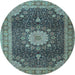 Round Persian Light Blue Traditional Rug, tr3180lblu