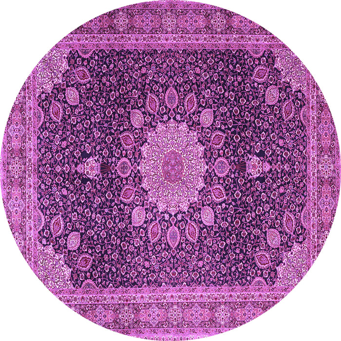 Round Persian Purple Traditional Rug, tr3180pur