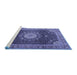 Sideview of Machine Washable Persian Blue Traditional Rug, wshtr3180blu