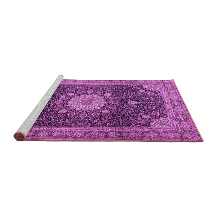 Sideview of Machine Washable Persian Purple Traditional Area Rugs, wshtr3180pur