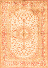 Medallion Orange Traditional Rug, tr3181org