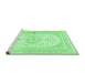 Sideview of Machine Washable Medallion Emerald Green Traditional Area Rugs, wshtr3181emgrn