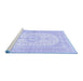 Sideview of Machine Washable Medallion Blue Traditional Rug, wshtr3181blu