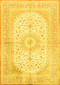 Medallion Yellow Traditional Rug, tr3181yw