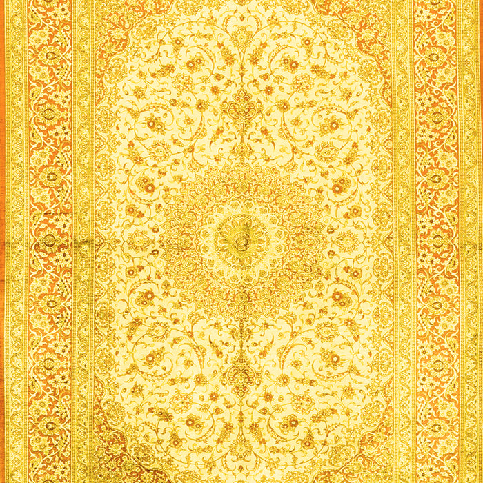 Medallion Yellow Traditional Rug, tr3181yw