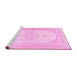 Sideview of Machine Washable Medallion Pink Traditional Rug, wshtr3181pnk