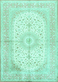 Medallion Turquoise Traditional Rug, tr3181turq