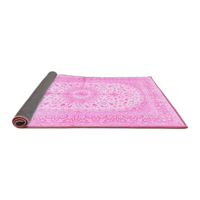 Sideview of Medallion Pink Traditional Rug, tr3181pnk