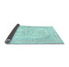 Sideview of Medallion Light Blue Traditional Rug, tr3181lblu