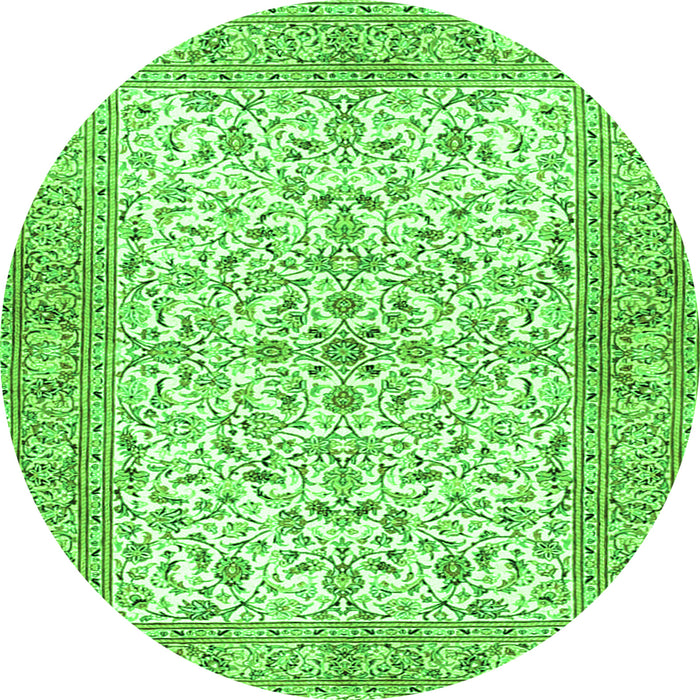 Machine Washable Persian Green Traditional Area Rugs, wshtr3182grn