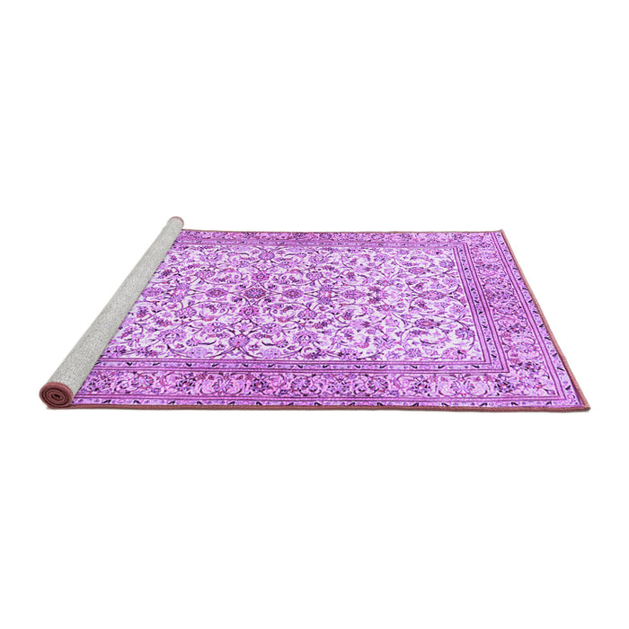 Sideview of Machine Washable Persian Purple Traditional Area Rugs, wshtr3182pur