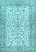 Machine Washable Persian Light Blue Traditional Rug, wshtr3182lblu