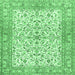 Square Persian Emerald Green Traditional Rug, tr3182emgrn