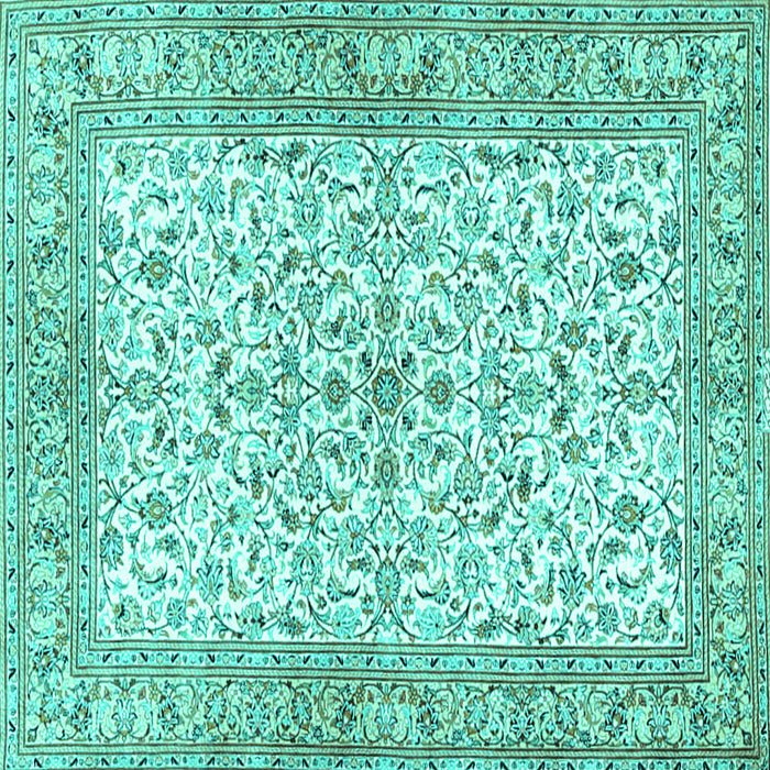 Square Persian Turquoise Traditional Rug, tr3182turq