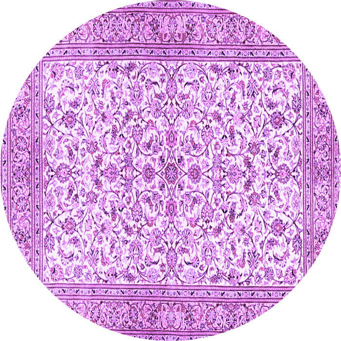Round Persian Purple Traditional Rug, tr3182pur