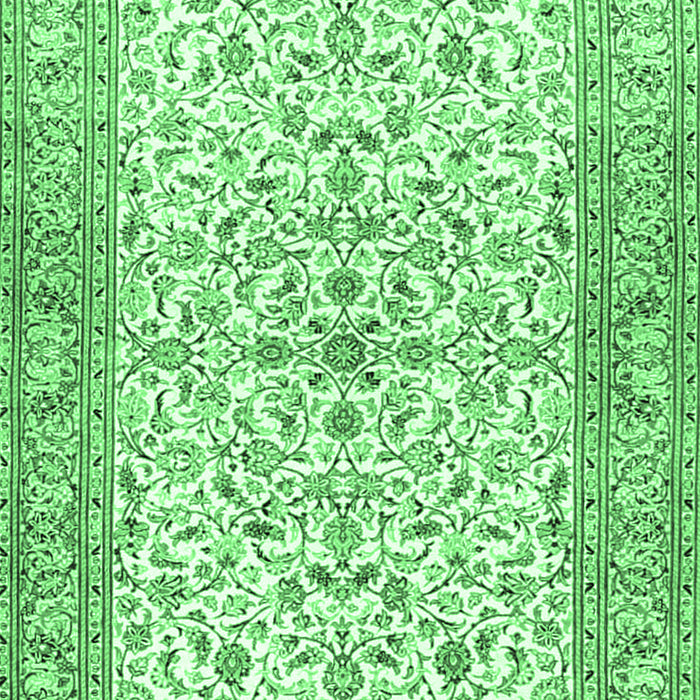 Machine Washable Persian Emerald Green Traditional Area Rugs, wshtr3182emgrn