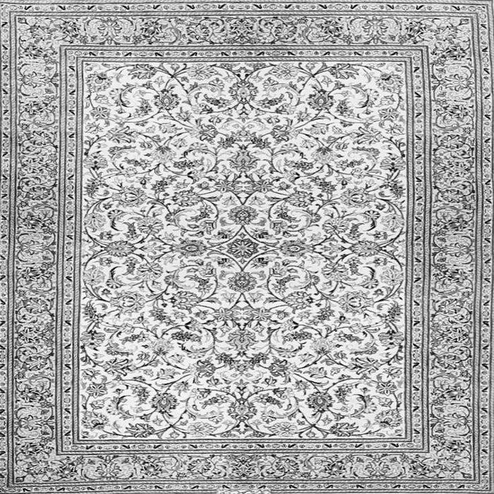 Round Machine Washable Persian Gray Traditional Rug, wshtr3182gry