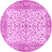 Round Persian Pink Traditional Rug, tr3182pnk
