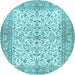 Round Persian Light Blue Traditional Rug, tr3182lblu