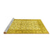 Sideview of Machine Washable Persian Yellow Traditional Rug, wshtr3182yw