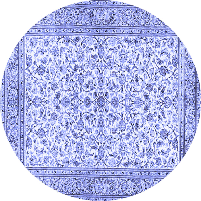 Round Persian Blue Traditional Rug, tr3182blu