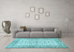 Machine Washable Persian Light Blue Traditional Rug in a Living Room, wshtr3182lblu