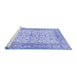 Sideview of Machine Washable Persian Blue Traditional Rug, wshtr3182blu