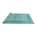 Sideview of Machine Washable Persian Light Blue Traditional Rug, wshtr3182lblu