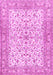 Machine Washable Persian Pink Traditional Rug, wshtr3182pnk