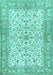 Machine Washable Persian Turquoise Traditional Area Rugs, wshtr3182turq