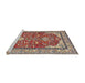 Sideview of Machine Washable Traditional Tan Brown Rug, wshtr3183
