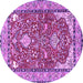 Round Animal Purple Traditional Rug, tr3183pur