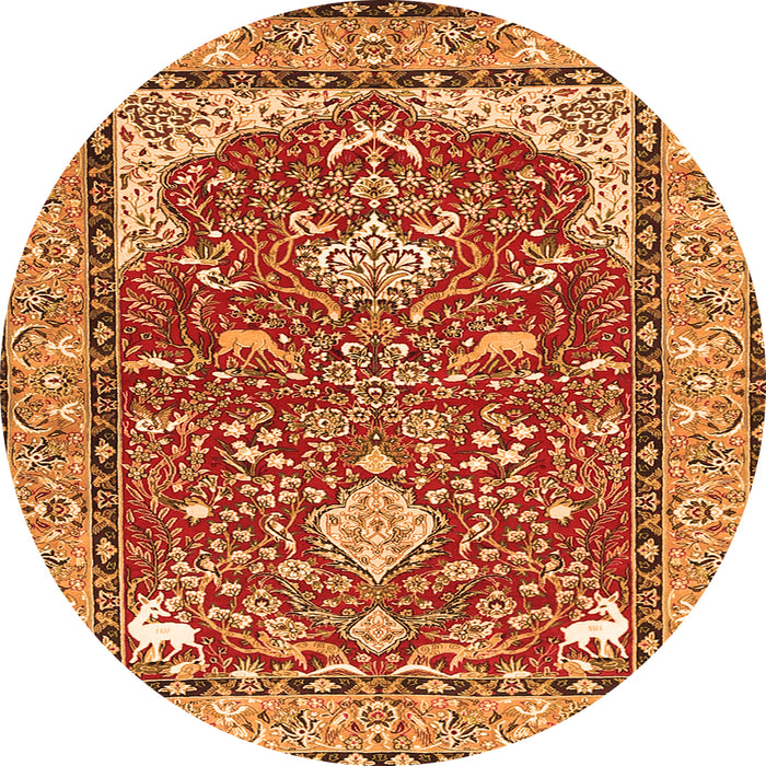 Machine Washable Animal Orange Traditional Area Rugs, wshtr3183org