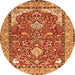 Machine Washable Animal Orange Traditional Area Rugs, wshtr3183org