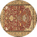 Round Animal Brown Traditional Rug, tr3183brn