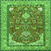 Serging Thickness of Animal Green Traditional Rug, tr3183grn