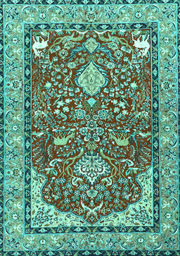 Animal Turquoise Traditional Rug, tr3183turq