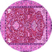 Round Animal Pink Traditional Rug, tr3183pnk